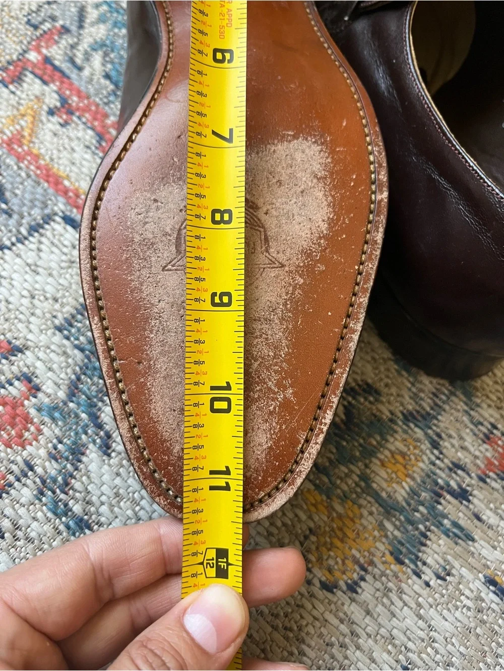 Florsheim Dark Oxblood Leather Slip-On Loafers with Gold Accents Size 9.5E